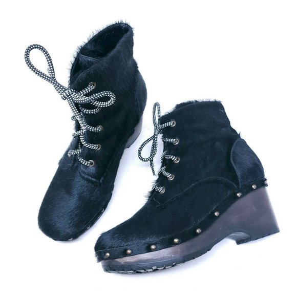 Opening Ceremony Shoes - Opening Ceremony Joelle Black Pony Hair Boots 39 8